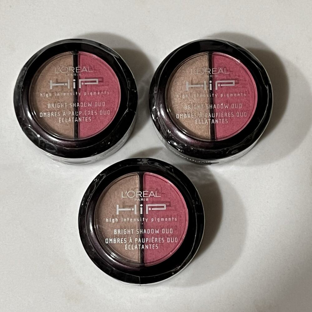 3 x Loreal Paris HIP Eyeshadow Duo 114 Adventurous Bright High Intensity Pigment